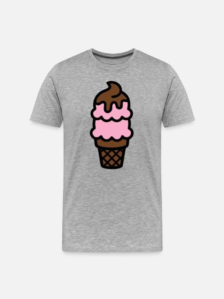 Eiswaffel Eiscreme Icon - Men's Premium Organic T-Shirt - heather grey