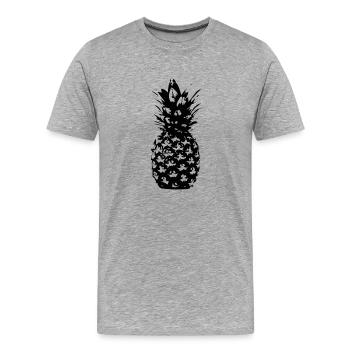 ananas - T-shirt bio Premium Homme - gris chiné - Devant - Damien (186cm)