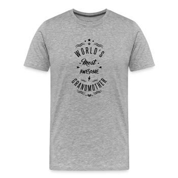 AWESOME GRANDMOTHER - Men's Premium Organic T-Shirt - heather grey - Front - Damien (186cm)