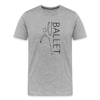 BALLET - T-shirt bio Premium Homme - gris chiné - Devant - Damien (186cm)