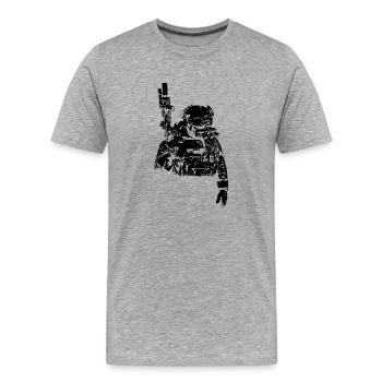 Special Forces U.S.Army Soldier Navy Seals - Men's Premium Organic T-Shirt - heather grey - Front - Damien (186cm)