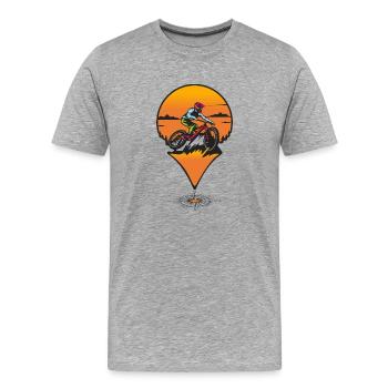 sunset mount bike - Men's Premium Organic T-Shirt - heather grey - Front - Damien (186cm)
