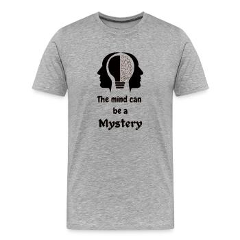 The mind can be a mystery - Men's Premium Organic T-Shirt - heather grey - Front - Damien (186cm)