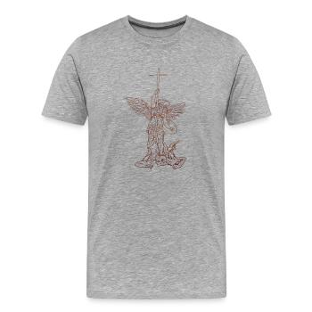 Michael Archange Saint Christian Angels Saint SNK - T-shirt bio Premium Homme - gris chiné - Devant - Damien (186cm)