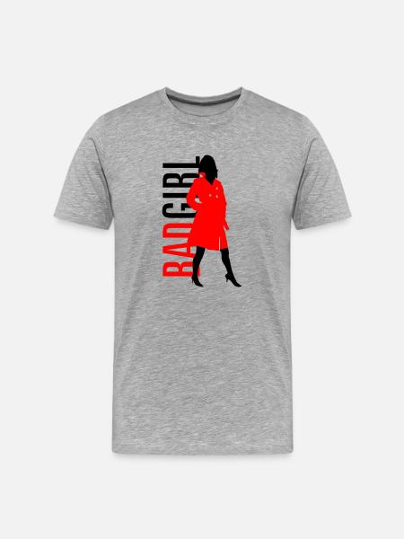 Bad Girl - Männer Premium Bio T-Shirt - Grau meliert