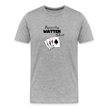 Watten Offizielles Shirt - Männer Premium Bio T-Shirt - Grau meliert - Vorne - Damien (186cm)