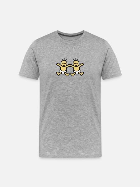 Twin Babys - Men's Premium Organic T-Shirt - heather grey