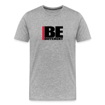 Cool Be Different Logo - Männer Premium Bio T-Shirt - Grau meliert - Vorne - Damien (186cm)