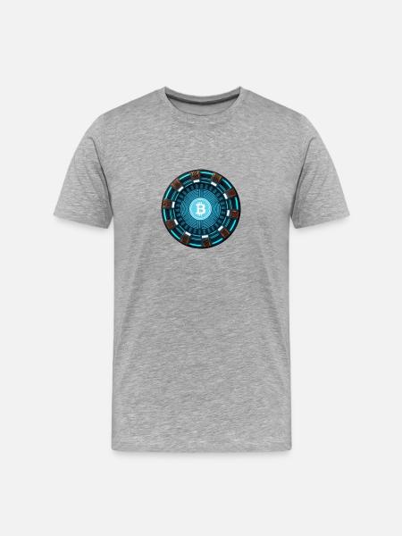 Réacteur Bitcoin - T-shirt bio Premium Homme - gris chiné