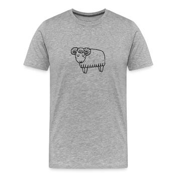 Schaf Islandschaf Widder Mufflon Schafbock - Männer Premium Bio T-Shirt - Grau meliert - Vorne - Damien (186cm)