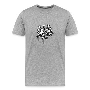 Team Bräutigam Polterabend - Männer Premium Bio T-Shirt - Grau meliert - Vorne - Damien (186cm)