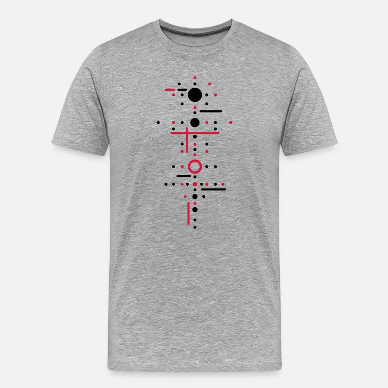 Punkte und Linien - Männer Premium Bio T-Shirt - Grau meliert
