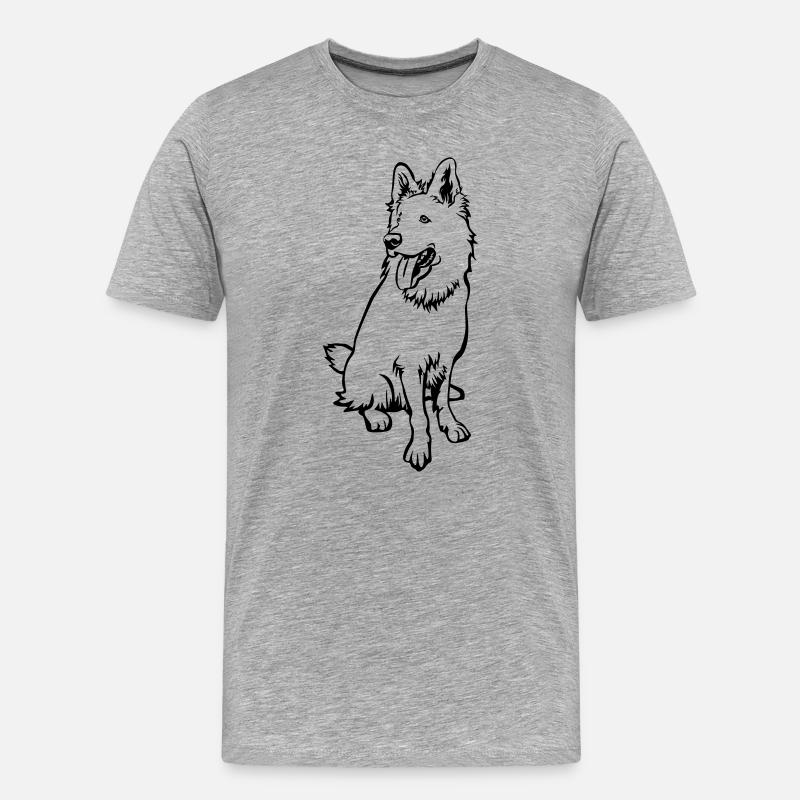 Schweizer Schäferhund - Männer Premium Bio T-Shirt - Grau meliert