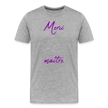 MASTER. MASTER. THANK YOU. THANK YOU, MASTER. MASTER - Men's Premium Organic T-Shirt - heather grey - Front - Damien (186cm)