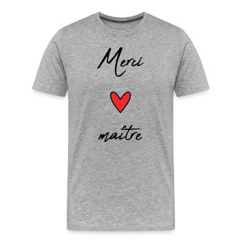 MASTER. MASTER. THANK YOU. THANK YOU, MASTER. MASTER. HEART - Men's Premium Organic T-Shirt - heather grey - Front - Damien (186cm)