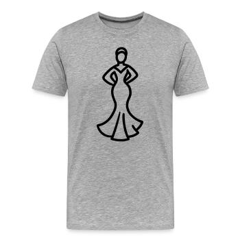 Flamenco - Männer Premium Bio T-Shirt - Grau meliert - Vorne - Damien (186cm)