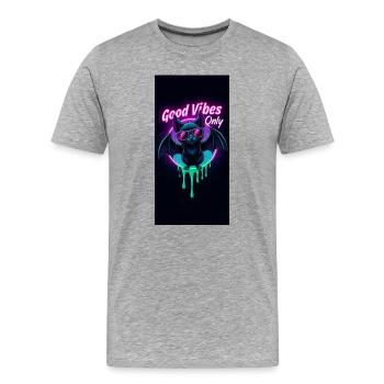 Neon Bat - Männer Premium Bio T-Shirt - Grau meliert - Vorne - Damien (186cm)