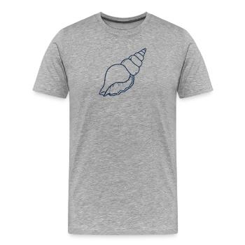 Esthétique Seashell Minimal Ocean Beach Design - T-shirt bio Premium Homme - gris chiné - Devant - Damien (186cm)