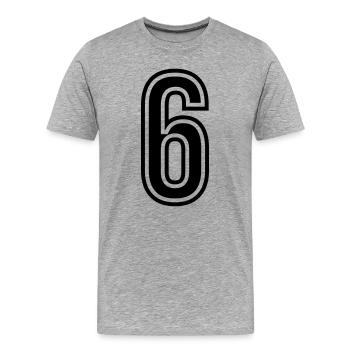 6 Symbole numérique - T-shirt bio Premium Homme - gris chiné - Devant - Damien (186cm)