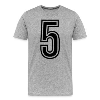 5 Symbole numérique - T-shirt bio Premium Homme - gris chiné - Devant - Damien (186cm)