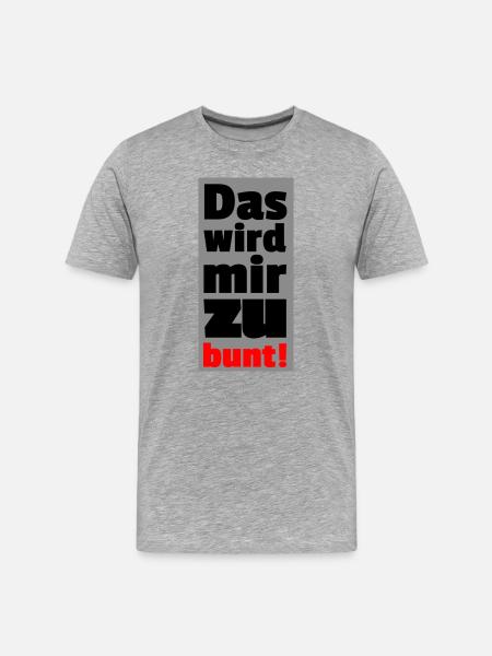 zu bunt - Männer Premium Bio T-Shirt - Grau meliert