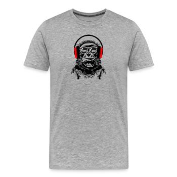 Statement - Männer Premium Bio T-Shirt - Grau meliert - Vorne - Damien (186cm)