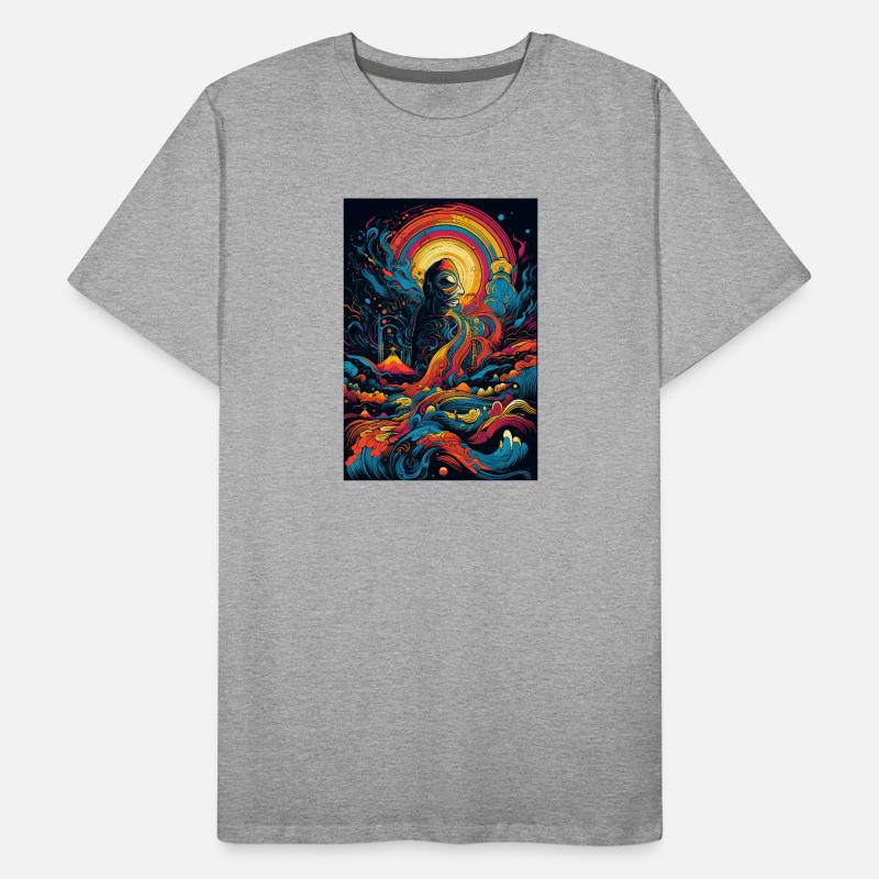 Trippy Explosion - Psychedelic Motif Men's Premium Organic T-Shirt