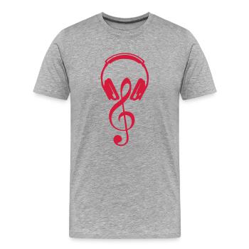 cle Helme dj Equalizer Boden note2 - Männer Premium Bio T-Shirt - Grau meliert - Vorne - Damien (186cm)