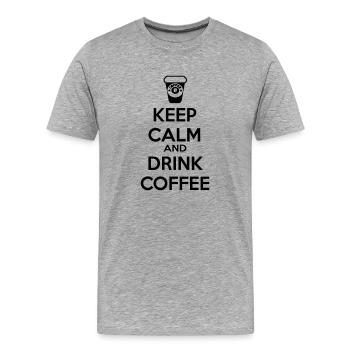 Kaffee - Männer Premium Bio T-Shirt - Grau meliert - Vorne - Damien (186cm)