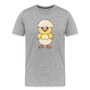 Poulet poulet volaille - T-shirt bio Premium Homme - gris chiné - Devant - Damien (186cm)