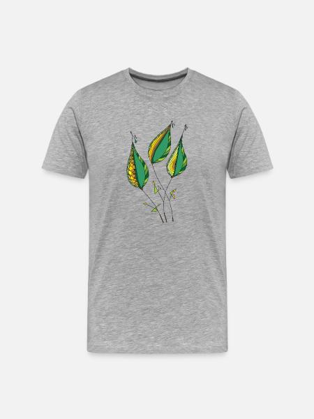 Decorative leaves - Men's Premium Organic T-Shirt - heather grey