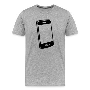 Handy Motiv - Männer Premium Bio T-Shirt - Grau meliert - Vorne - Damien (186cm)