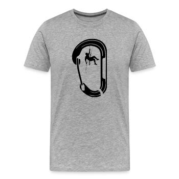 Escalade de bloc Escalade Randonnée - T-shirt bio Premium Homme - gris chiné - Devant - Damien (186cm)