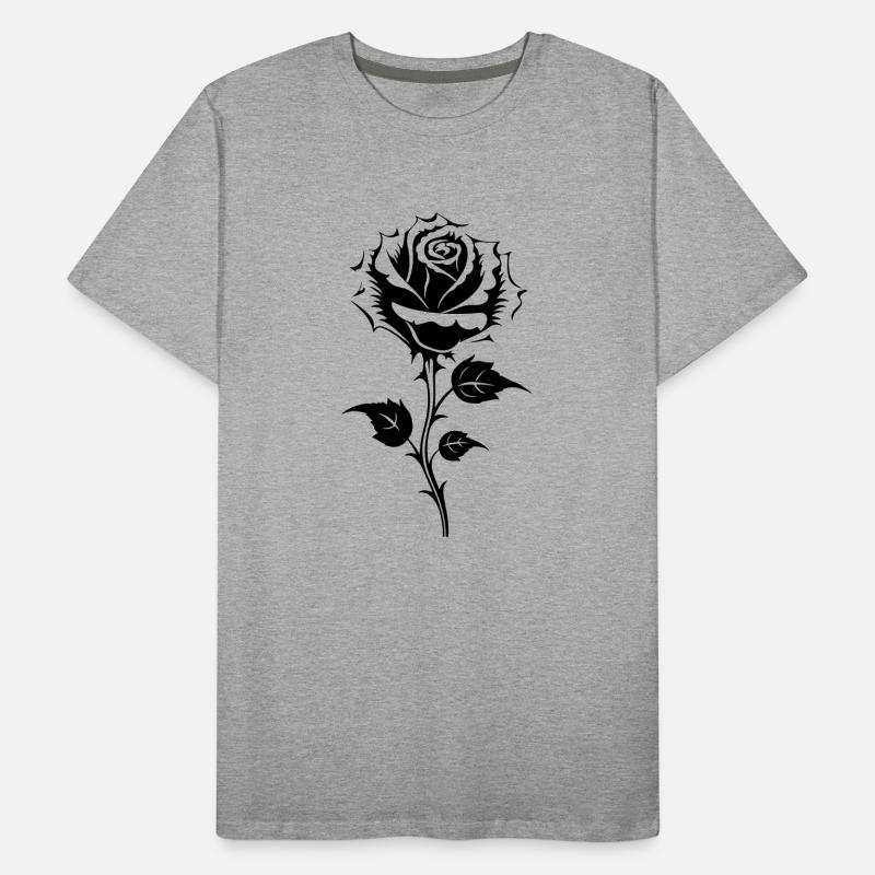 Rose Silhouette Fleur T-shirt bio Premium Homme