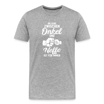 Neffe Patenonkel Onkel - Männer Premium Bio T-Shirt - Grau meliert - Vorne - Damien (186cm)