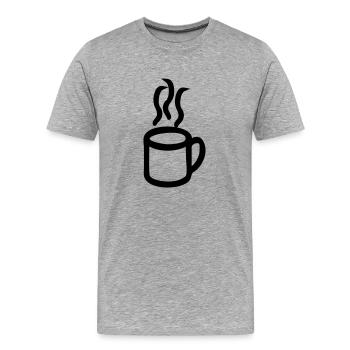 Kaffee - Männer Premium Bio T-Shirt - Grau meliert - Vorne - Damien (186cm)