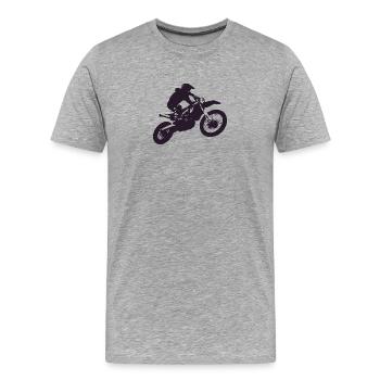 motocross - T-shirt bio Premium Homme - gris chiné - Devant - Damien (186cm)