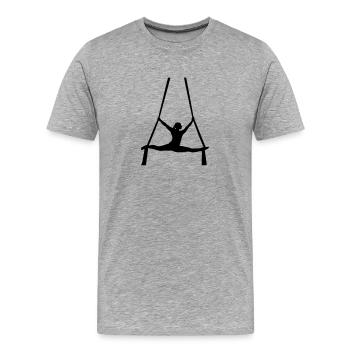 Akrobatin Silhouette - Männer Premium Bio T-Shirt - Grau meliert - Vorne - Damien (186cm)