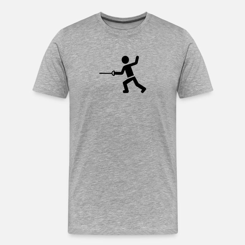 Fechten - Männer Premium Bio T-Shirt - Grau meliert