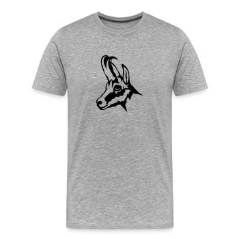 chamois animal sauvage 1102 - T-shirt bio Premium Homme - gris chiné - Devant - Damien (186cm)