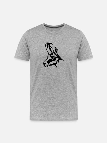 chamois wild animal 1102 - Men's Premium Organic T-Shirt - heather grey