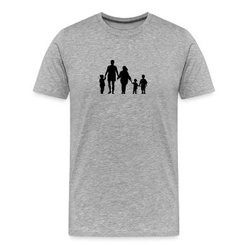 famille - T-shirt bio Premium Homme - gris chiné - Devant - Damien (186cm)