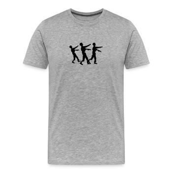 Zombies - T-shirt bio Premium Homme - gris chiné - Devant - Damien (186cm)