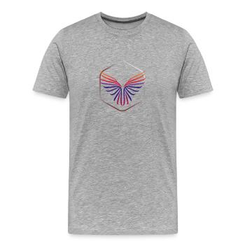 Freiheit - Männer Premium Bio T-Shirt - Grau meliert - Vorne - Damien (186cm)