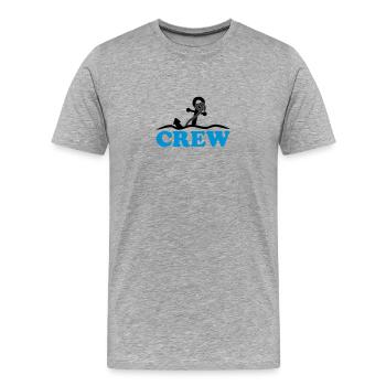 Ancre sous l'eau vagues conception d'équipage - T-shirt bio Premium Homme - gris chiné - Devant - Damien (186cm)