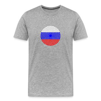 Russie Russie Россия Love Heart Mandala - T-shirt bio Premium Homme - gris chiné - Devant - Damien (186cm)