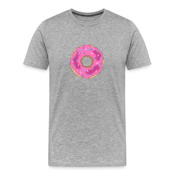 Donut - Männer Premium Bio T-Shirt - Grau meliert - Vorne - Damien (186cm)