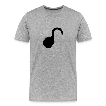 Pirat Haken - Männer Premium Bio T-Shirt - Grau meliert - Vorne - Damien (186cm)