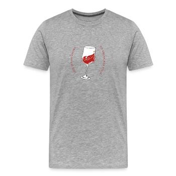 LIFE IS TOO SHORT TO DRINK BAD VINO - Männer Premium Bio T-Shirt - Grau meliert - Vorne - Damien (186cm)