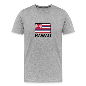 Drapeau national d'Hawaï - T-shirt bio Premium Homme - gris chiné - Devant - Damien (186cm)
